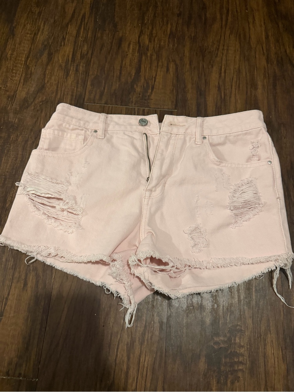 PacSun Light Pink Distressed Denim Cutoff Shorts